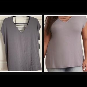 Torrid | Super Soft Grey Ladder Dolman Tee